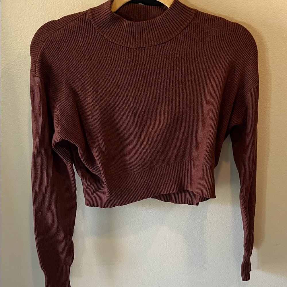La Hearts Maroon Ribbed Sweater